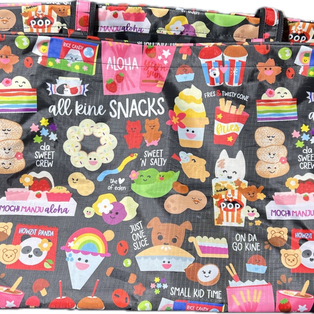 Hawaii Snacks Giant Tote Bag with pockets - Picture 1 of 6